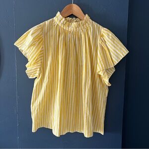 Trovata Yellow and White Stripe Women’s Blouse
